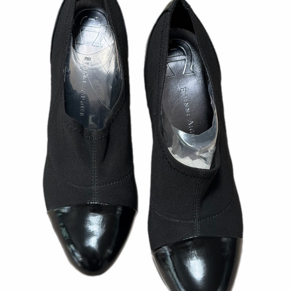 Etienne Aigner Black Cap-Toe Stretch